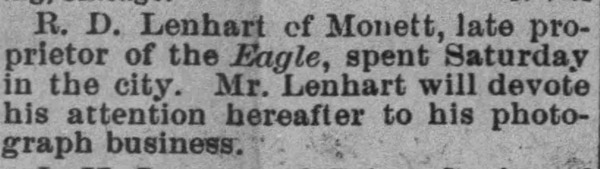 Lenhart 1896 Newspaper Clipping